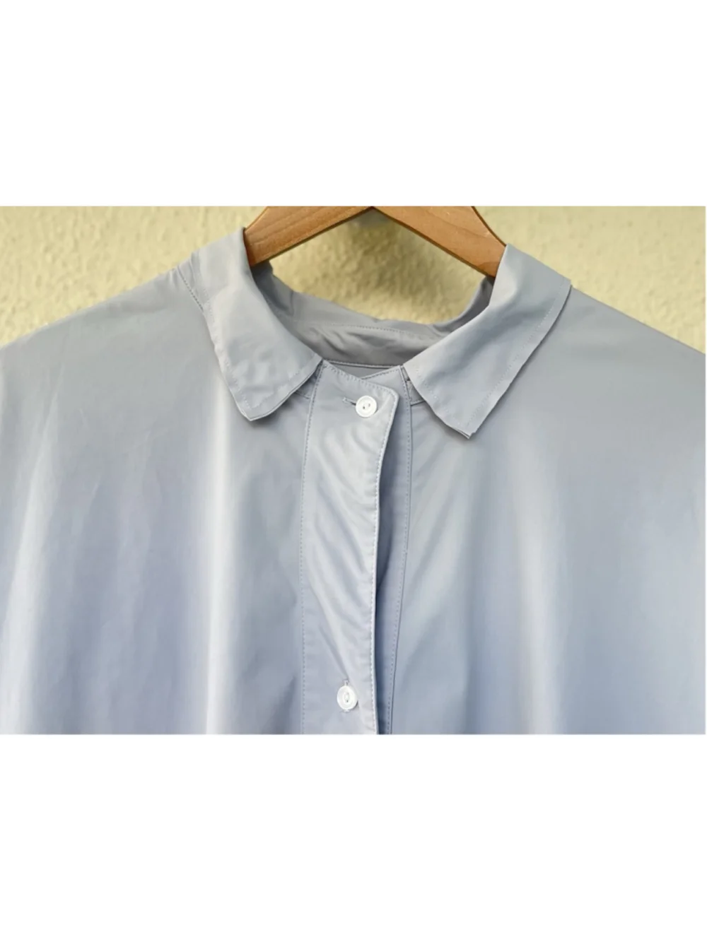Lysse Light Gray Collared Button Front Stretch Shirt L Career Business Minimal